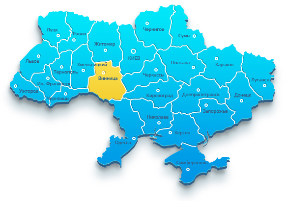 Карта Винницкой области
